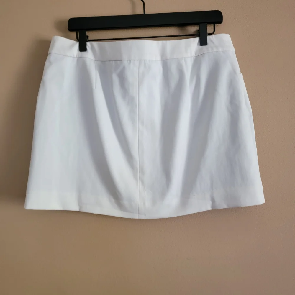 EXPRESS | Editor Cream buttoned mini skirt Size 10